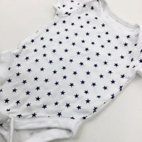 Stars Navy & White Short Sleeve Bodysuit - Boys 6-9 Months