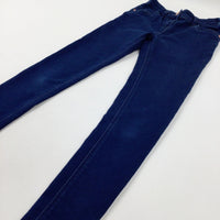 Blue Denim Jeans With Adjustable Waist - Girls 10-11 Years