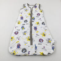 **NEW**'Super Me' Monsters Cream Sleeping Bag - Approx 2.5 tog - Boys 6-9 Months