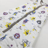 **NEW**'Super Me' Monsters Cream Sleeping Bag - Approx 2.5 tog - Boys 6-9 Months