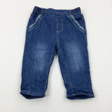 Mid Blue Denim Lined Jeans - Boys 6-9 Months