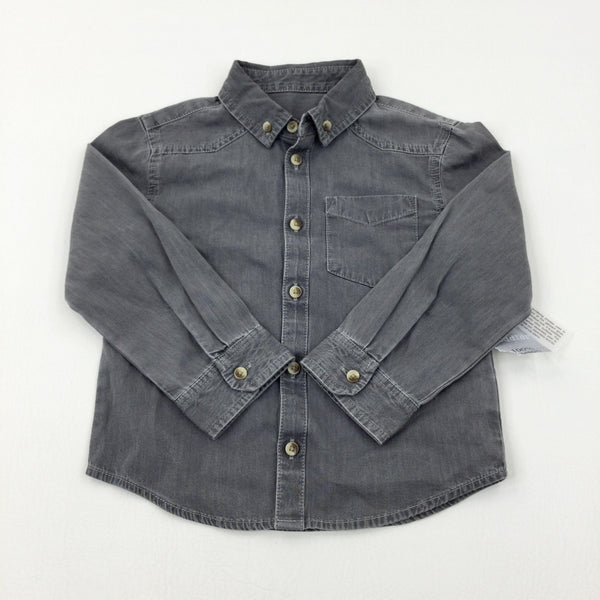 **NEW** Charcoal Grey Long Sleeve Shirt - Boys 3-4 Years