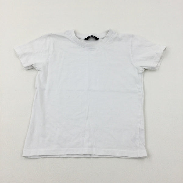 White Cotton T-Shirt - Boys 3-4 Years