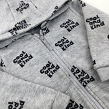 'Cool And Kind' Grey Zip Through Hoodie - Boys 6-9 Months