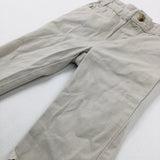 Cream Trousers With Adjustable Waist - Boys 6-9 Months