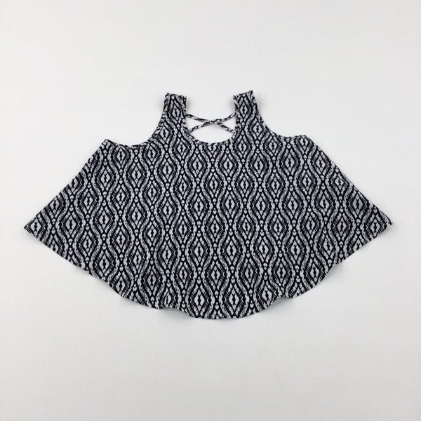 Patterned Black & White Vest Top - Girls 10-11 Years