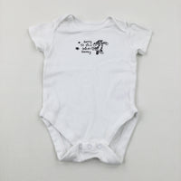 'Funny Silly Smiley Bouncy' Tigger White Short Sleeve Bodysuit - Boys 9-12 Months