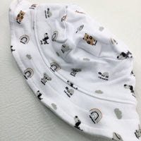 Dogs & Rainbows White Jersey Sun Hat - Boys 9-12 Months