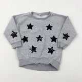 Stars Sequin Flip Grey Sweatshirt - Girls 2-3 Years