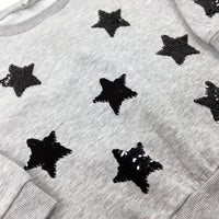 Stars Sequin Flip Grey Sweatshirt - Girls 2-3 Years