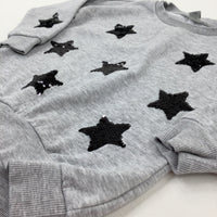 Stars Sequin Flip Grey Sweatshirt - Girls 2-3 Years