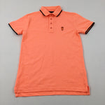 Stag Motif Neon Orange Polo Shirt - Boys 11-12 Years