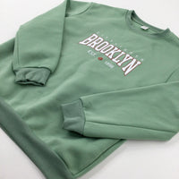'Brooklyn' Green Sweatshirt - Boys 11-12 Years