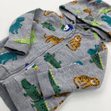 Animals Grey Zip Through Hoodie - Boys 9-12 Months