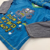 'Don't Wind Me Up!' Robot Blue Hooded Long Sleeve Top - Boys 4-5 Years