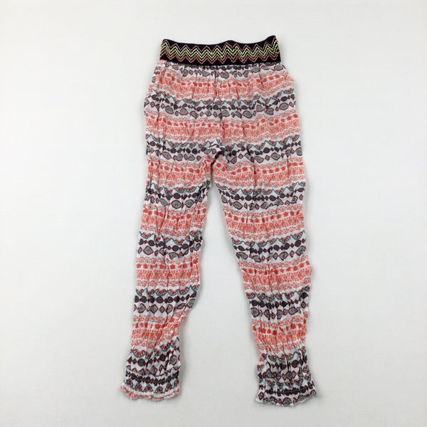 Embroidered Patterned Colourful Lightweight Trousers - Girls 11-12 Years