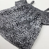 Sparkly Patterned Silver & Black Top - Girls 11-12 Years