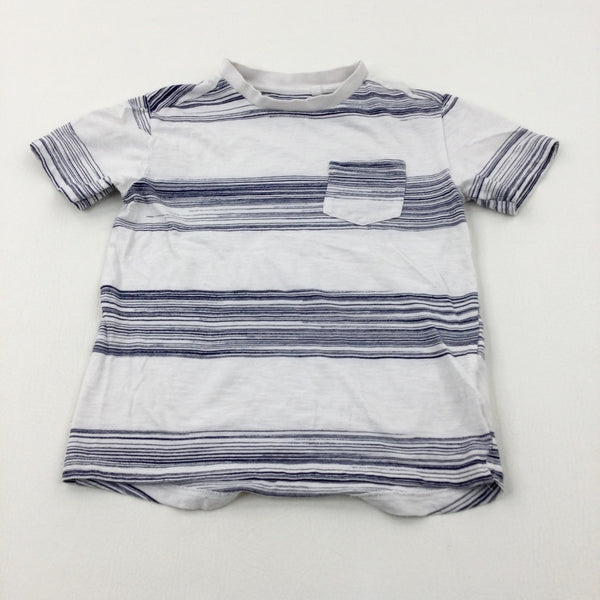 Navy & White Striped T-Shirt - Boys 4-5 Years