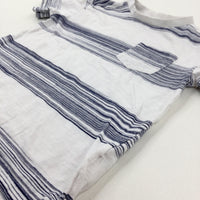 Navy & White Striped T-Shirt - Boys 4-5 Years