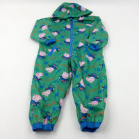 '123 Jump' Peppa Pig's George Green Waterproof Puddlesuit - Boys 4-5 Years