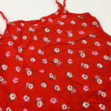 Flowers Red Dress - Girls 11-12 Years