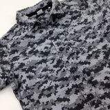 Camouflage Charcoal Grey Short Sleeve Shirt - Boys 4-5 Years