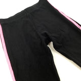 Pink Striped Black Leggings - Girls 11-12 Years
