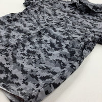 Camouflage Charcoal Grey Short Sleeve Shirt - Boys 4-5 Years