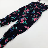 Flowers Black Jumpsuit - Girls 11-12 Years