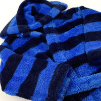 Navy Striped Fluffy Dressing Gown - Boys 4-5 Years