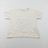 Patterned Lace Cream T-Shirt - Girls 11-12 Years