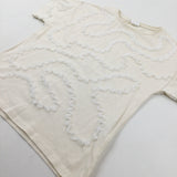 Patterned Lace Cream T-Shirt - Girls 11-12 Years