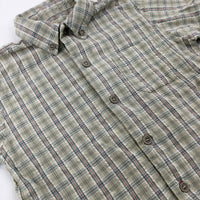 Green Checked Short Sleeve Shirt - Boys 12-18 Months