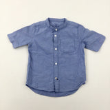 Light Blue Cotton Short Sleeve Shirt - Boys 12-18 Months