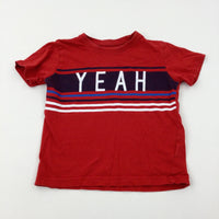 'Yeah' Red T-Shirt - Boys 5-6 Years