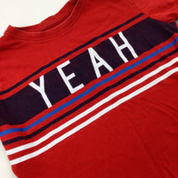 'Yeah' Red T-Shirt - Boys 5-6 Years