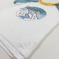 'Explore' Mountains & Sunset White T-Shirt - Boys 5-6 Years