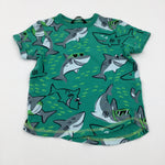 Sharks In Sunglasses Green T-Shirt - Boys 2-3 Years