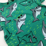 Sharks In Sunglasses Green T-Shirt - Boys 2-3 Years