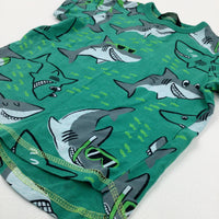 Sharks In Sunglasses Green T-Shirt - Boys 2-3 Years