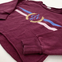 'Love' Burgundy Cropped Sweatshirt - Girls 5-6 Years