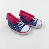 Spotty Pink & Blue Baby Shoes - Girls - Shoe Size 1