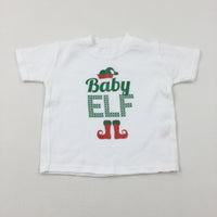 'Baby Elf' White Cotton T-Shirt - Boys/Girls 6-12 Months