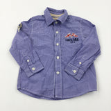 'U.S.A' Navy Checked Long Sleeve Shirt - Boys 2-3 Years