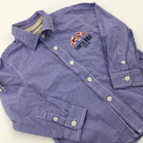 'U.S.A' Navy Checked Long Sleeve Shirt - Boys 2-3 Years