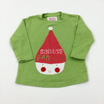 'Santa's Fan Club Lime Green Long Sleeve Top - Boys/Girls 6-9 Months