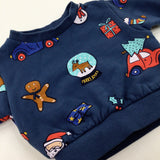 'Merry Xmas' Presents & Holly Blue Sweatshirt - Boys 3-6 Months