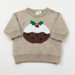 Christmas Pudding Beige Knitted Jumper - Boys/Girls - Newborn