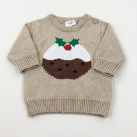 Christmas Pudding Beige Knitted Jumper - Boys/Girls - Newborn