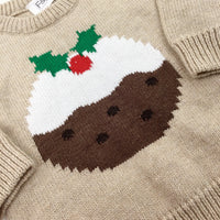 Christmas Pudding Beige Knitted Jumper - Boys/Girls - Newborn